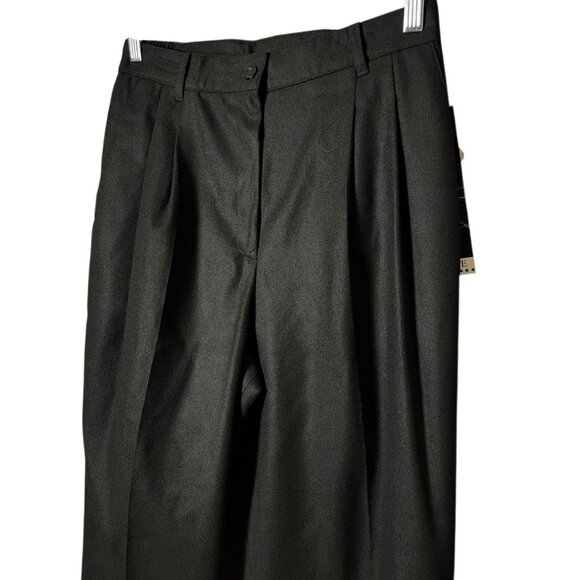 Sag Harbor Petite Womens Black Wool Pleated Business Casual Work Pants 10P - Picture 4 of 9